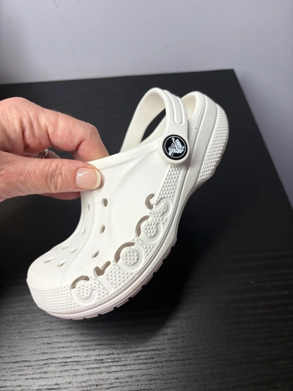 CROCS Kids White Classic Clog Water Shoes - Picture 6 of 7